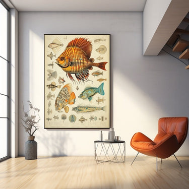 Vintage Fishing Painting